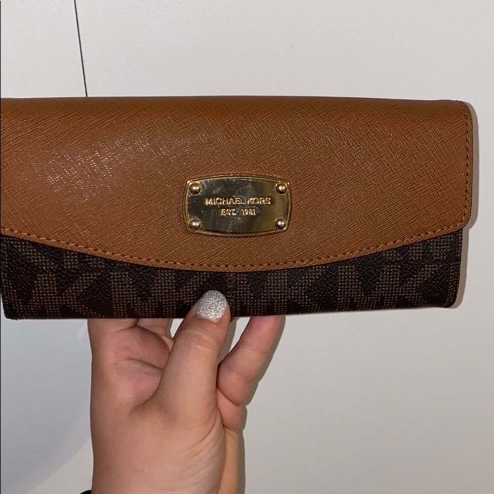 Brown and black Michael Kors wallet